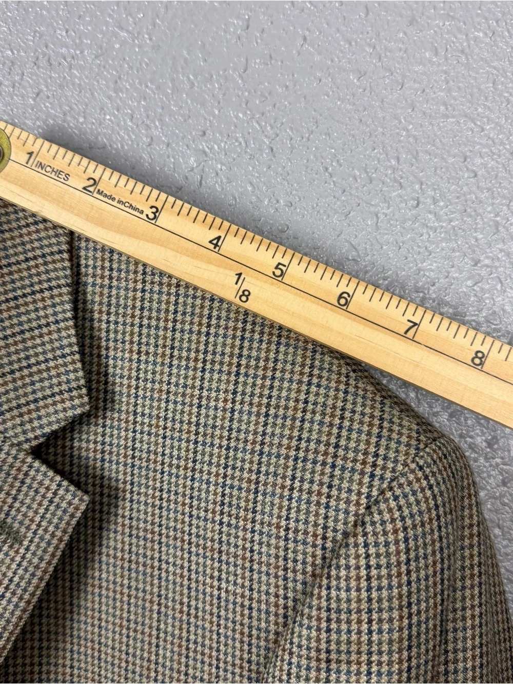 Lauren Ralph Lauren Green Label Silk/Wool Tweed Blazer 44R Beige Houndstooth